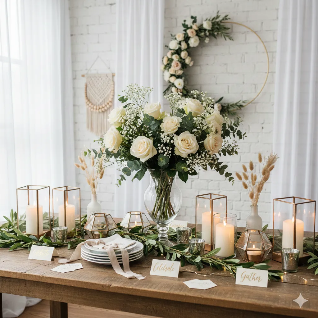 Curated collection of event decor items